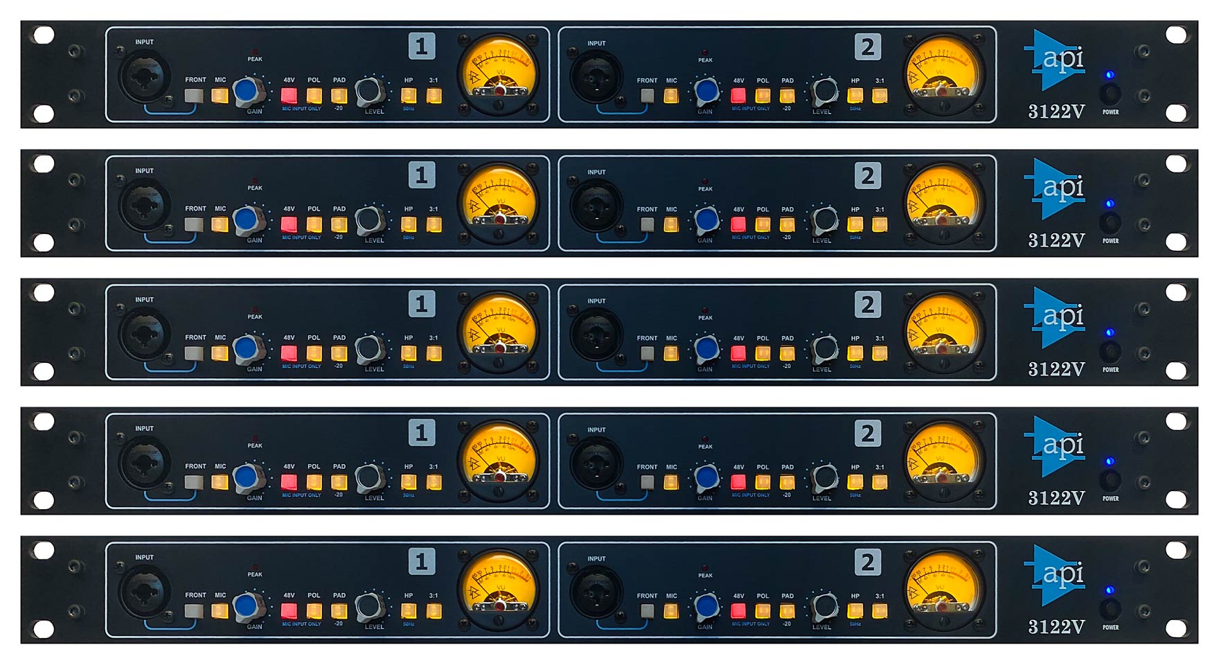 API 3122V マイクプリアンプ API ” 3122V ” | ディスクリート 2chマイクプリアンプ/DI